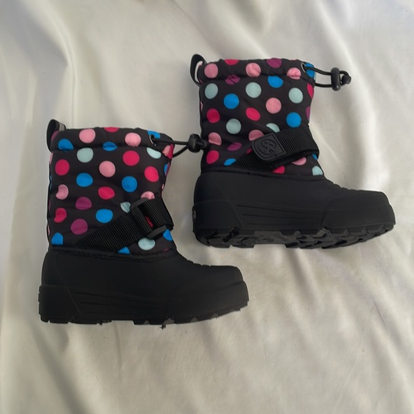 North side Pink Purple Blue Polka Dot Adjustable Thinsulate Snow Winter‎ Boots - Picture 3 of 6